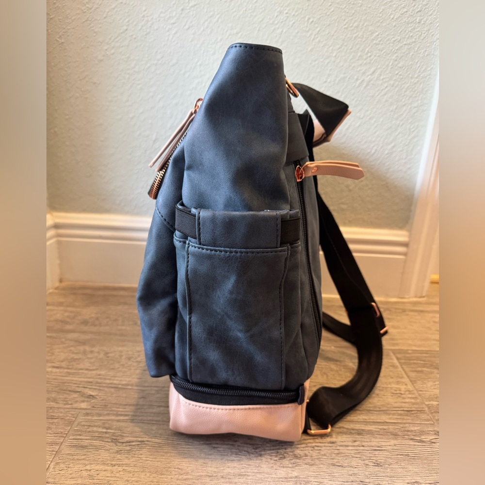 Petunia Pickle Bottom Pivot Backpack Multiple Carry Option Indigo Diaper bag - Picture 2 of 9